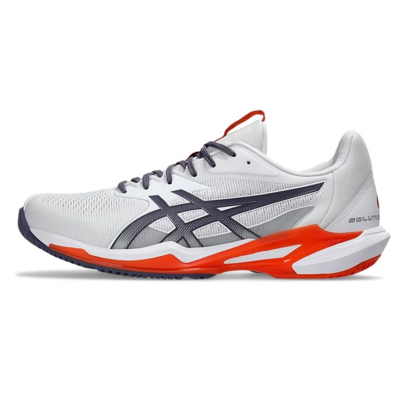 Asics รองเท้าเทนนิสผู้ชาย Solution Speed FF 3 | White/Greyish Purple ( 1041A438-103 ) - Image 3