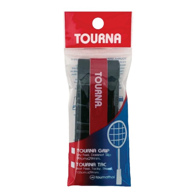 Tourna เทปพันด้าม/กริ๊ปพันด้ามไม้เทนนิส Tac 1XL Tape Racket Tennis | Black ( 8857200342834BK )