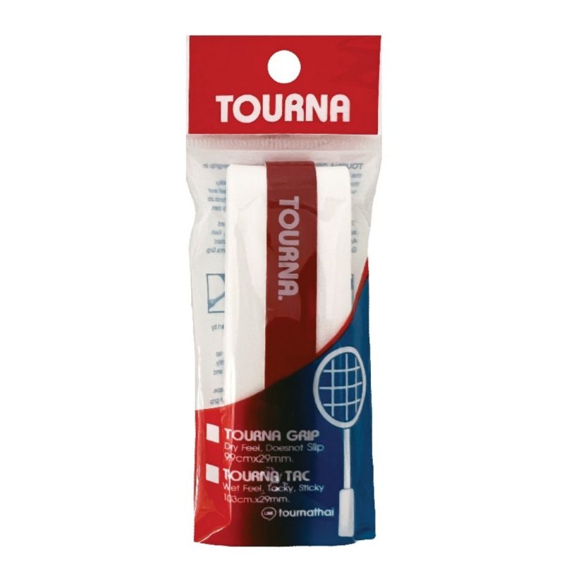 Tourna เทปพันด้าม/กริ๊ปพันด้ามไม้เทนนิส Tac 1XL Tape Racket Tennis | White ( 8857200342834WH )