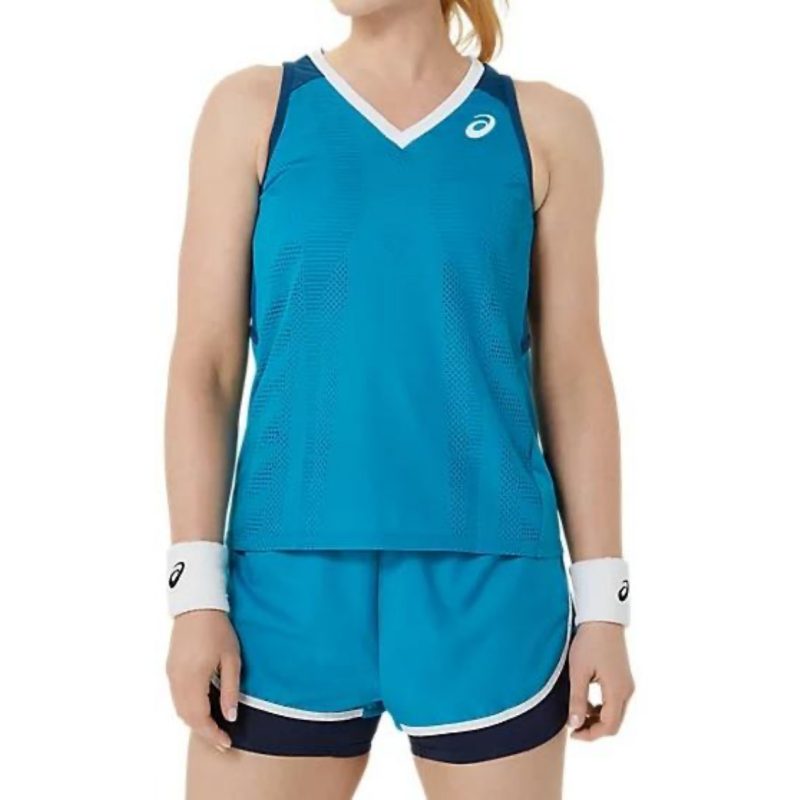 Asics เสื้อเทนนิสผู้หญิง Women’s Match Actibreeze Tank | Teal Blue l ( 2042A316-424 ) - Image 2
