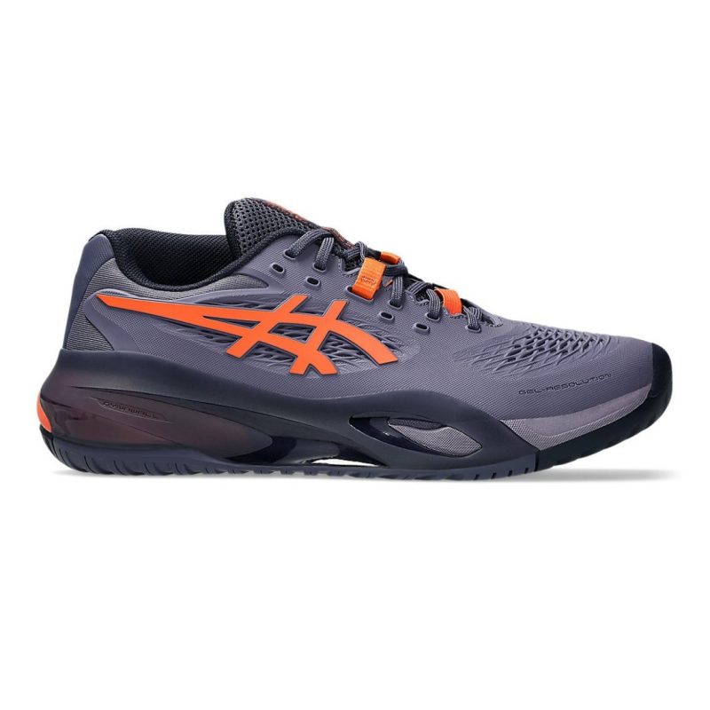 Asics รองเท้าเทนนิสผู้ชาย Gel-Resolution X Wide (2E) | Greyish Purple/Nova Orange ( 1041A487-500 )