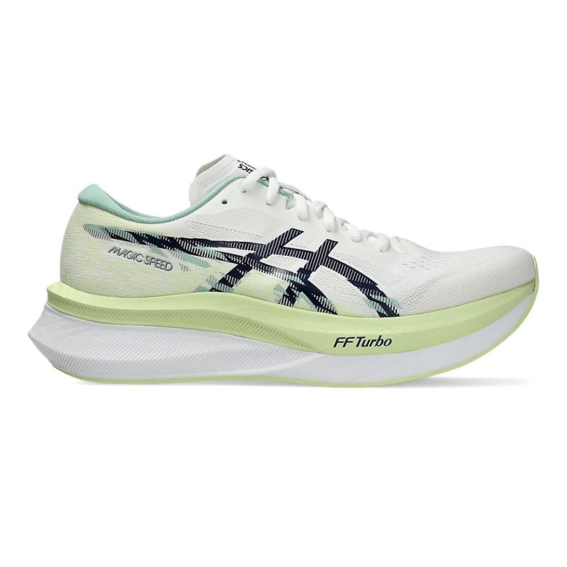 Asics รองเท้าวิ่งผู้ชาย Magic Speed 4 | White/Blue Expanse ( 1011B875-100 )