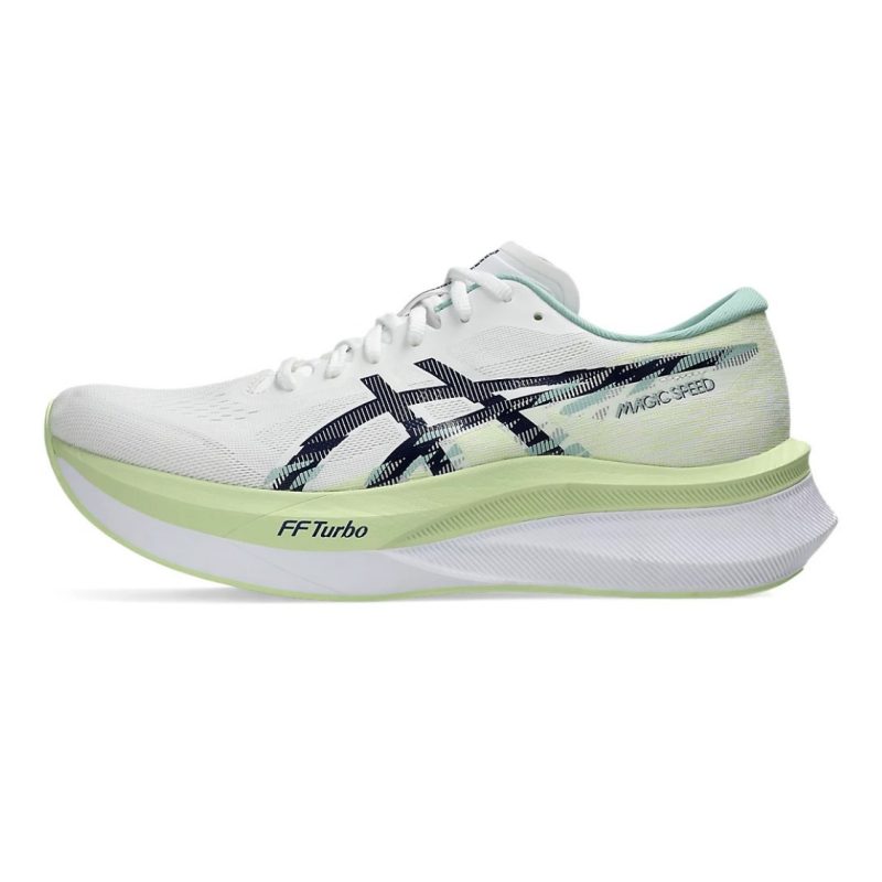 Asics รองเท้าวิ่งผู้ชาย Magic Speed 4 | White/Blue Expanse ( 1011B875-100 ) - Image 4