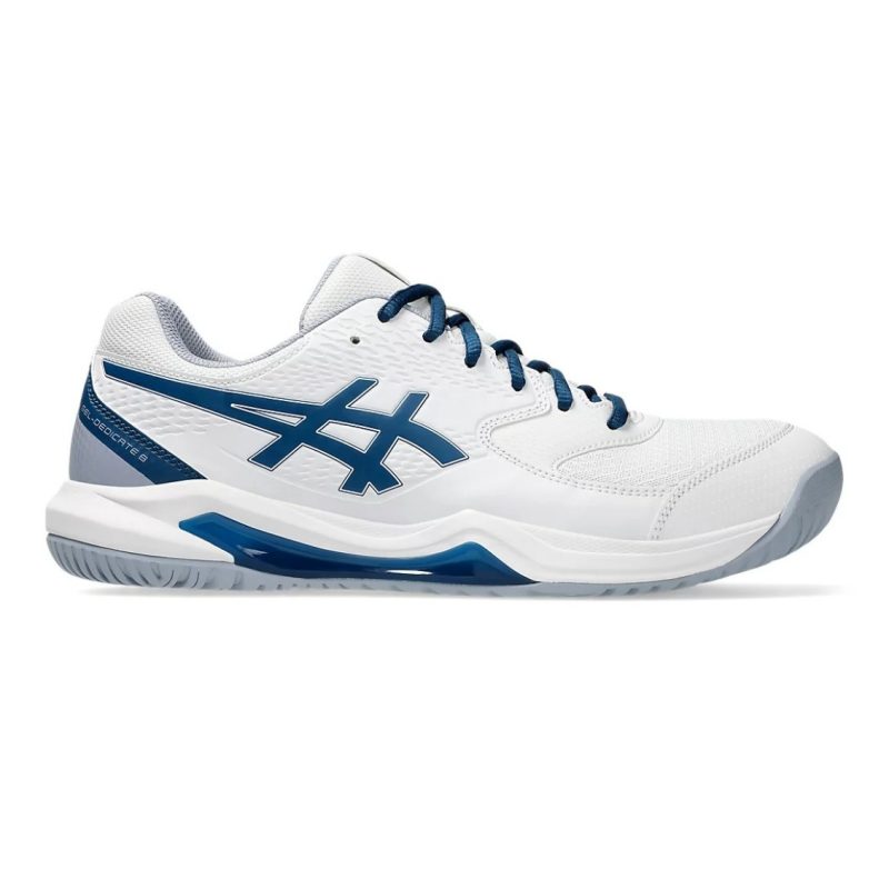 Asics รองเท้าเทนนิสผู้ชาย Gel-Dedicate 8 | White/Mako Blue ( 1041A408-103 )