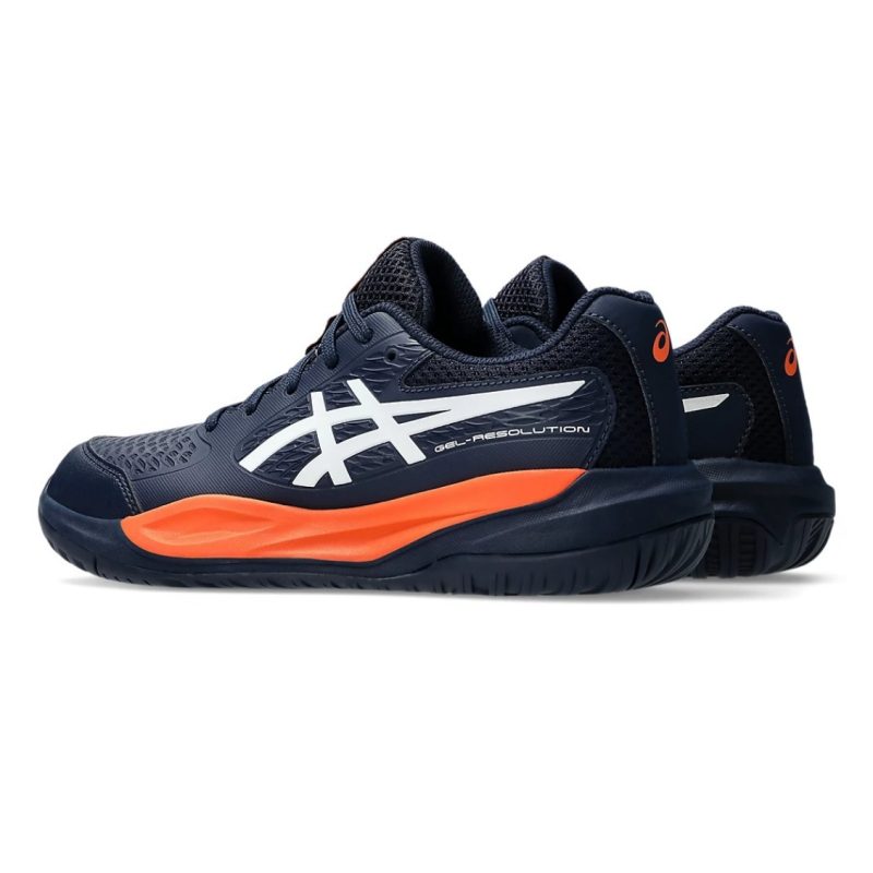 Asics รองเท้าเทนนิสเด็ก Gel-Resolution X Grade School | Midnight/White ( 1044A081-400 ) - Image 3