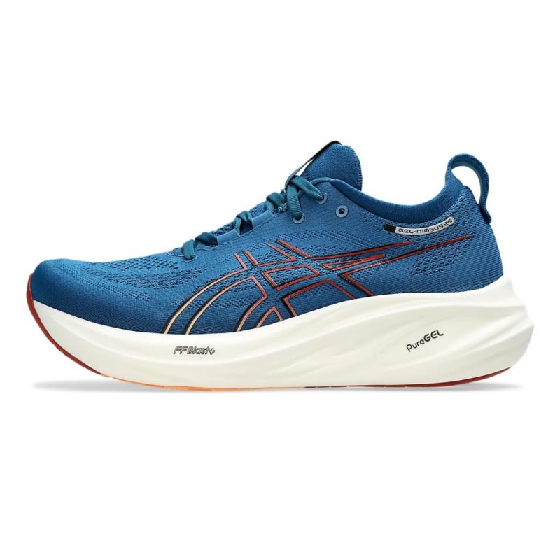 Asics รองเท้าวิ่งผู้ชาย Gel-Nimbus 26 Wide (2E) | Rich Navy/Faded Orange ( 1011B795-404 ) - Image 5