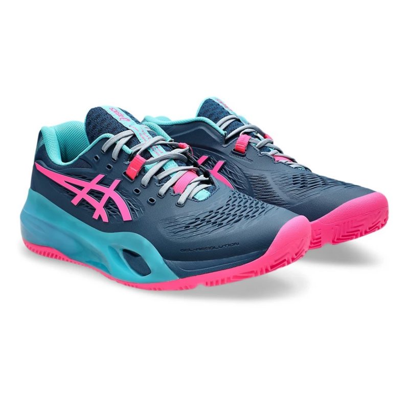 Asics รองเท้าเทนนิสผู้ชาย Gel-Resolution X Padel | Mako Blue/Hot Pink ( 1041A492-400 ) - Image 2
