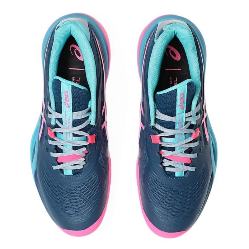 Asics รองเท้าเทนนิสผู้ชาย Gel-Resolution X Padel | Mako Blue/Hot Pink ( 1041A492-400 ) - Image 8