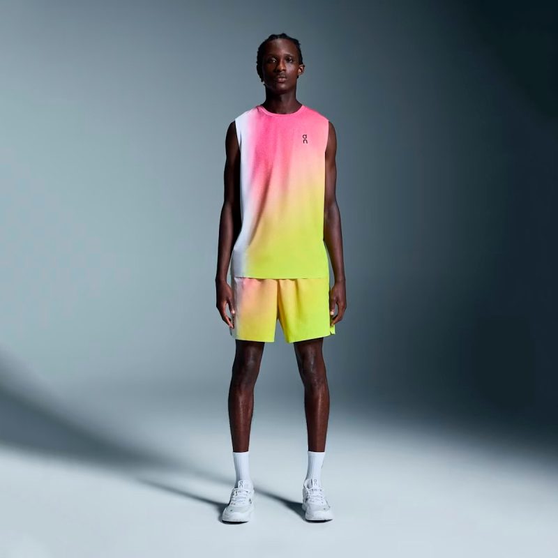 On กางเกงเทนนิสผู้ชาย Men’s Court Shorts | White/Lime ( 1ME12312929 ) - Image 2