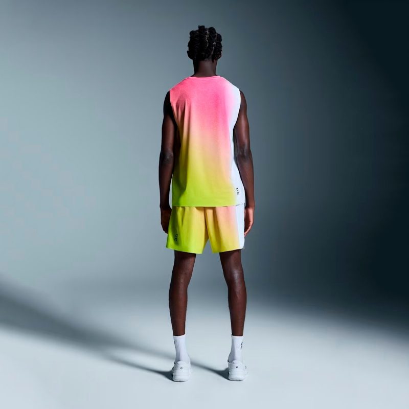 On กางเกงเทนนิสผู้ชาย Men’s Court Shorts | White/Lime ( 1ME12312929 ) - Image 3