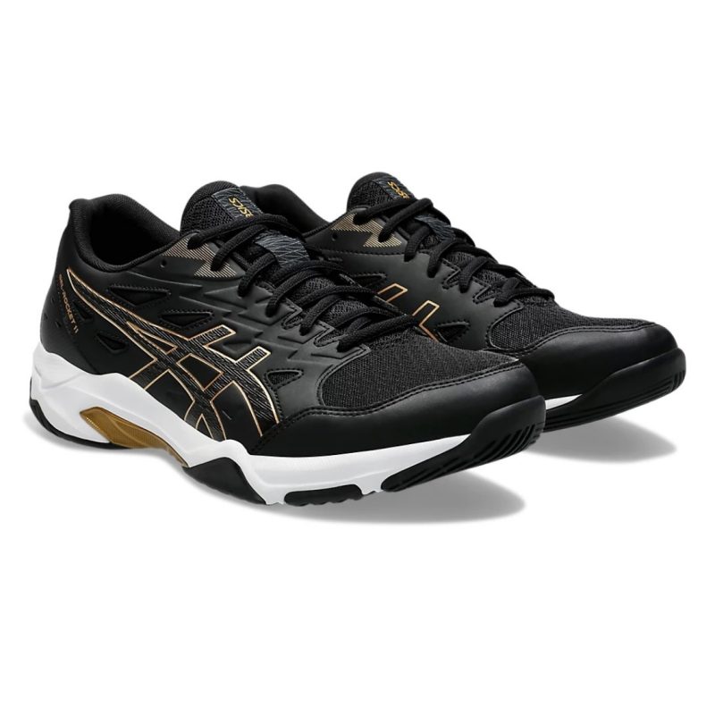 Asics รองเท้าแบดมินตันผู้ชาย Gel-Rocket 11 | Black/Pure Gold ( 1071A091-004 ) - Image 2