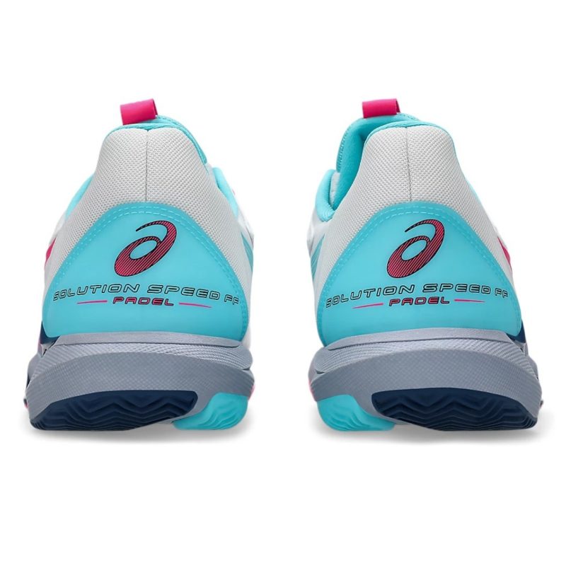 Asics รองเท้าเทนนิสผู้ชาย Solution Speed FF 3 Padel | White/Hot Pink ( 1041A496-100 ) - Image 6