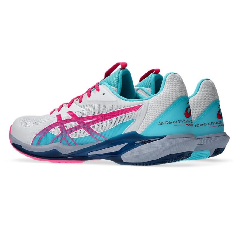 Asics รองเท้าเทนนิสผู้ชาย Solution Speed FF 3 Padel | White/Hot Pink ( 1041A496-100 ) - Image 3