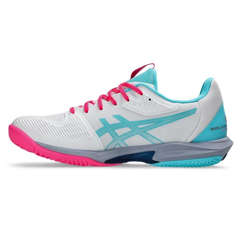 Asics รองเท้าเทนนิสผู้ชาย Solution Speed FF 3 Padel | White/Hot Pink ( 1041A496-100 ) - Image 5