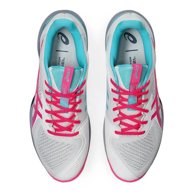 Asics รองเท้าเทนนิสผู้ชาย Solution Speed FF 3 Padel | White/Hot Pink ( 1041A496-100 ) - Image 8
