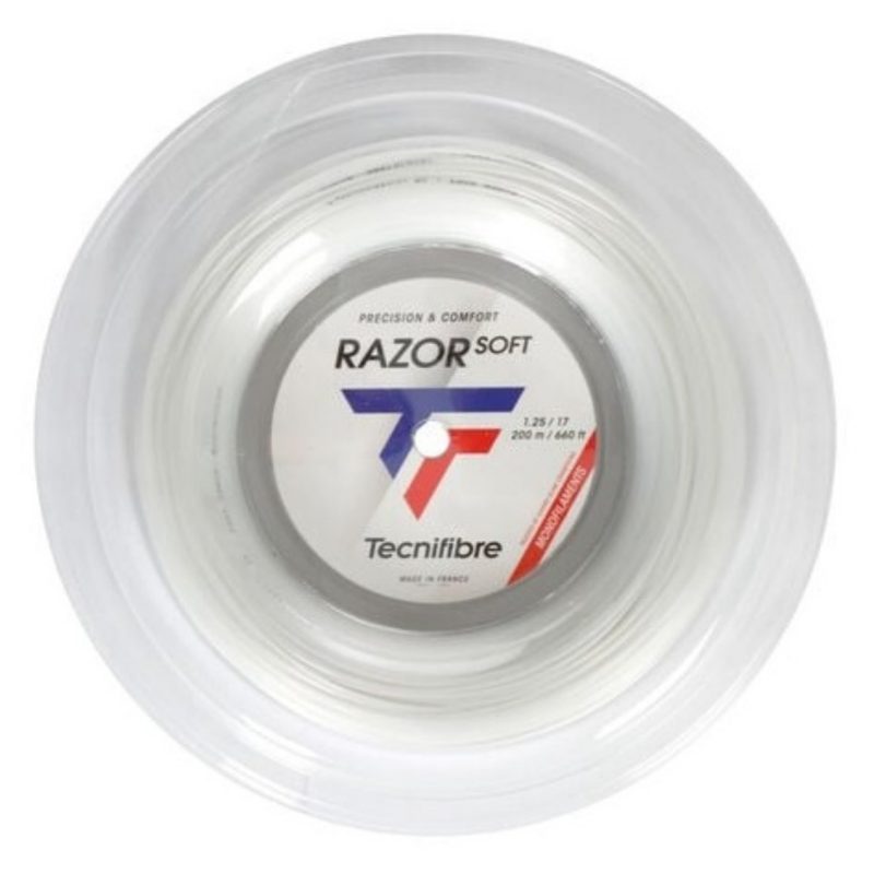 Tecnifibre เอ็นไม้เทนนิส Razor Soft 17/1.25mm Tennis Strings Reel | White ( 04RRAS125W )