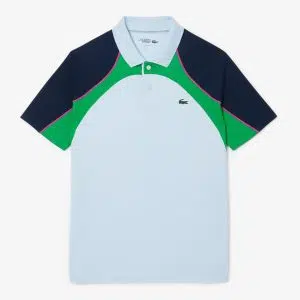 Lacoste เสื้อเทนนิสผู้ชาย Men’s Ultra Dry Colour-Block Tennis Polo Shirt  | Light Blue/Navy Blue/Green ( DH895510HIA )
