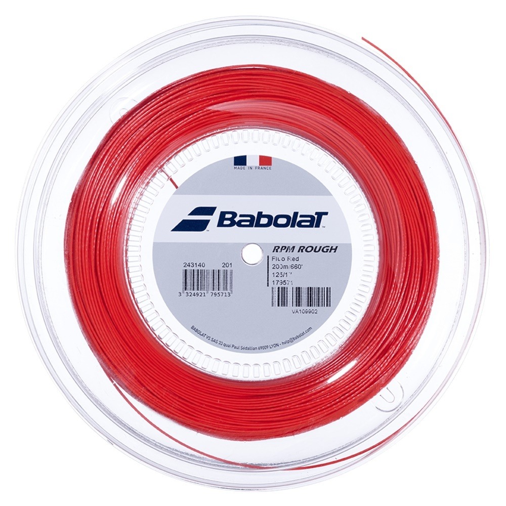 Babolat เอ็นไม้เทนนิสแบ่งขาย RPM Rough 17/1.25mm Tennis String Reel | Fluorescent Red ( 243140 )