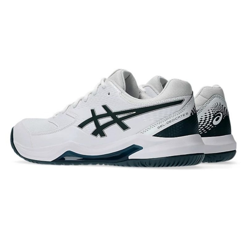 Asics รองเท้าเทนนิสผู้ชาย Gel-Dedicate 8 | White/Saxon Green ( 1041A408-104 ) - Image 3