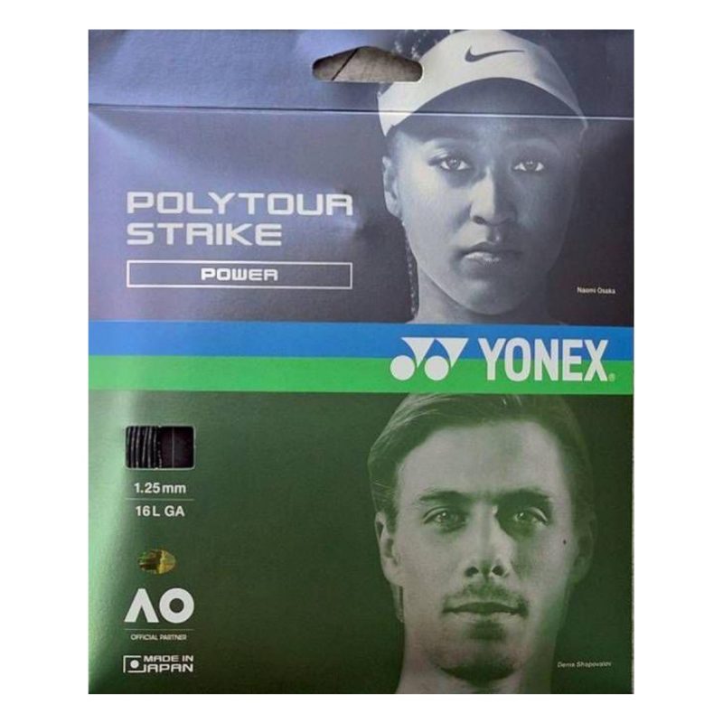 Yonex เอ็นไม้เทนนิส Polytour Strike 16L/1.25mm Tennis String Reel | Cool Black ( PTGST125-730 ) - Image 2