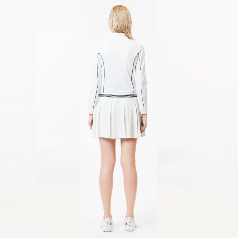 Lacoste กระโปรงเทนนิสผู้หญิง Women’s Piqué Tennis Skirt with Liner | White / Green ( JF0990107WJ ) - Image 4