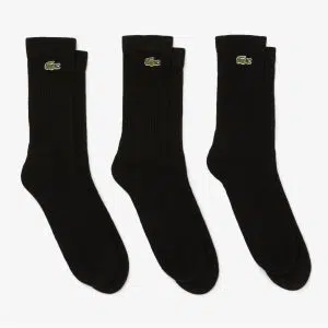 Lacoste ถุงเท้าเทนนิส 3-Pack Sport Socks | Black ( RA4182108VM )