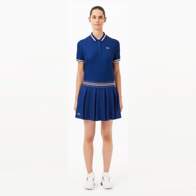 Lacoste กระโปรงเทนนิสผู้หญิง Women’s Piqué Tennis Skirt with Liner | Navy Blue ( JF099010F9F ) - Image 3