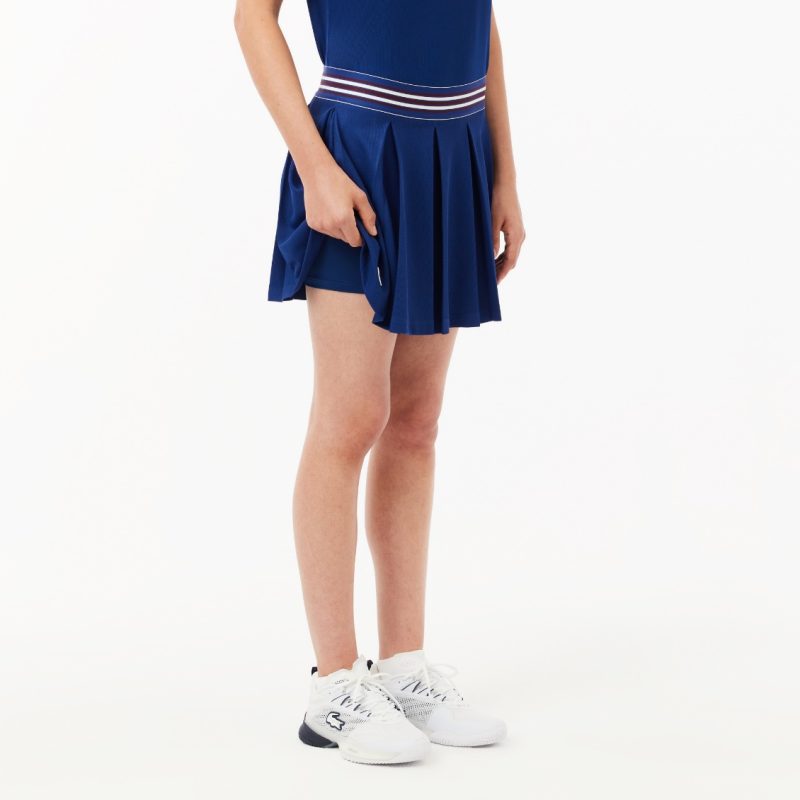 Lacoste กระโปรงเทนนิสผู้หญิง Women’s Piqué Tennis Skirt with Liner | Navy Blue ( JF099010F9F ) - Image 5