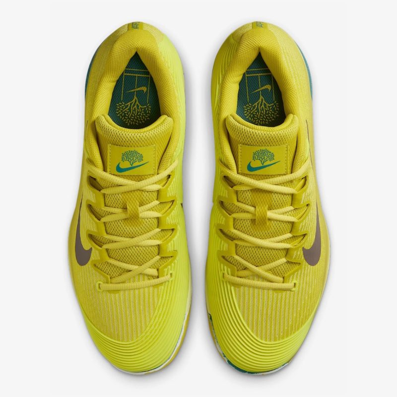 Nike รองเท้าเทนนิสผู้ชาย Zoom Vapor 12 Premium HC | High Voltage/Luminous Green/Mineral Teal/Cave Stone ( HF7827-300 ) - Image 6
