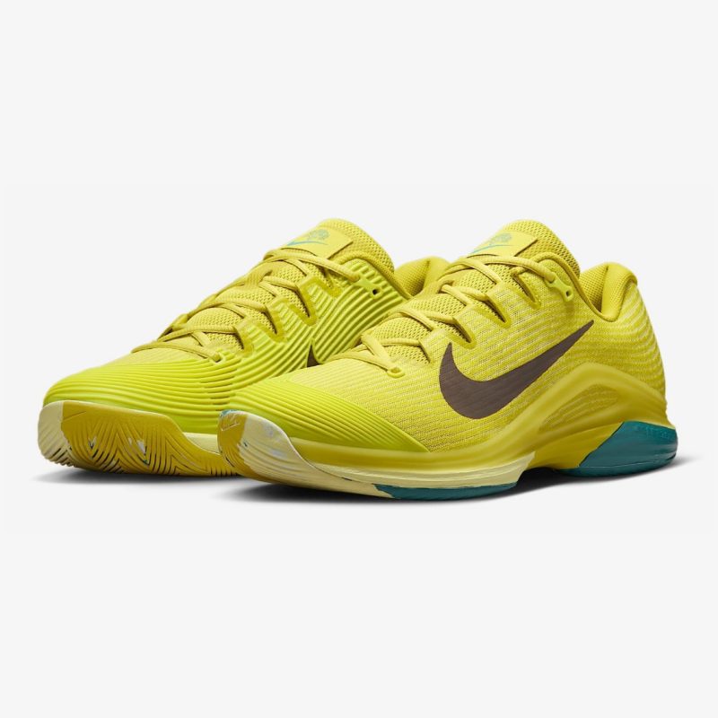 Nike รองเท้าเทนนิสผู้ชาย Zoom Vapor 12 Premium HC | High Voltage/Luminous Green/Mineral Teal/Cave Stone ( HF7827-300 ) - Image 4