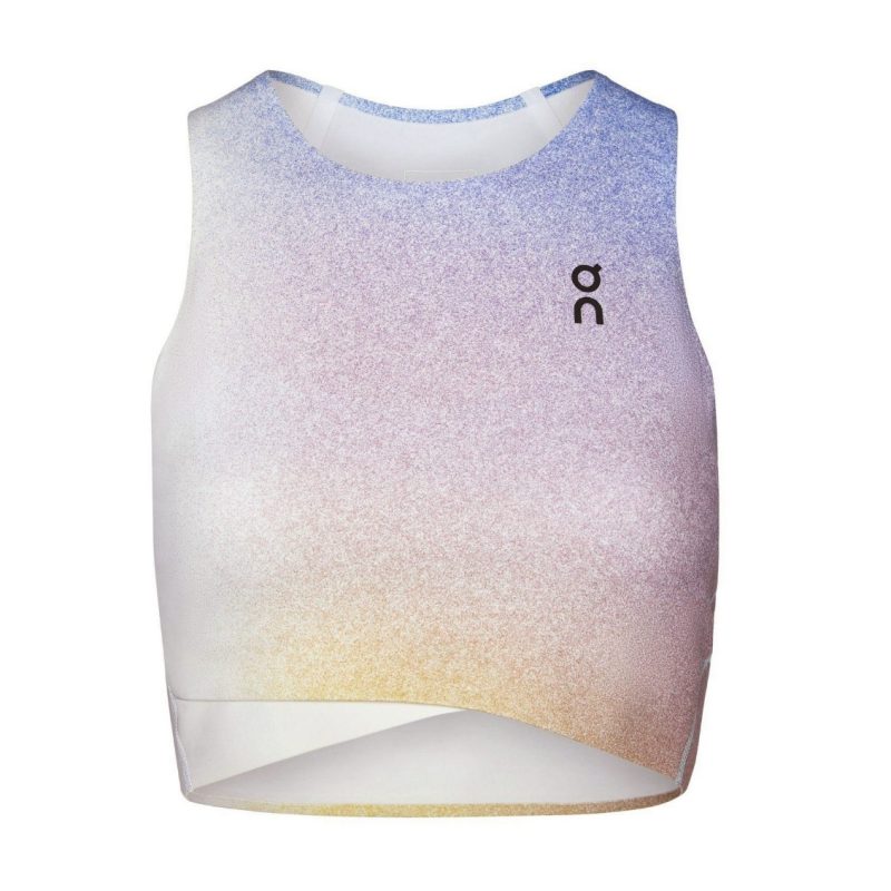 On เสื้อเทนนิสผู้หญิง Women’s Court Crop Top | White/Indigo ( 1WF11270629 )