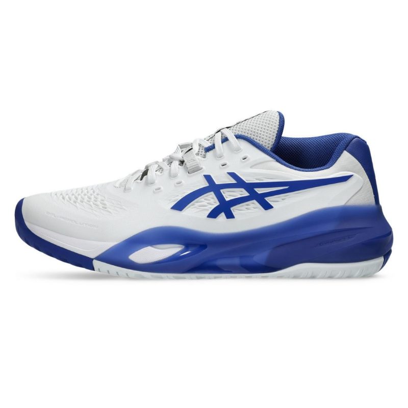 Asics รองเท้าเทนนิสผู้ชาย Gel-Resolution X Wide (2E) | White/Dark Cobalt ( 1041A487-101 ) - Image 4
