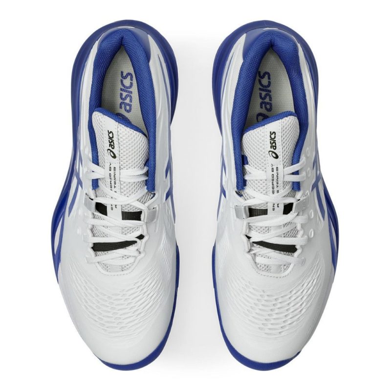 Asics รองเท้าเทนนิสผู้ชาย Gel-Resolution X Wide (2E) | White/Dark Cobalt ( 1041A487-101 ) - Image 7