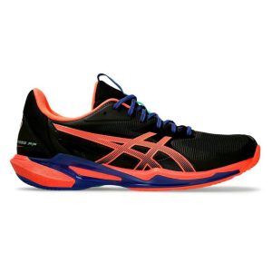 Asics รองเท้าเทนนิสผู้ชาย Solution Speed FF 3 Padel | Black/Vivid Coral ( 1041A496-001 )