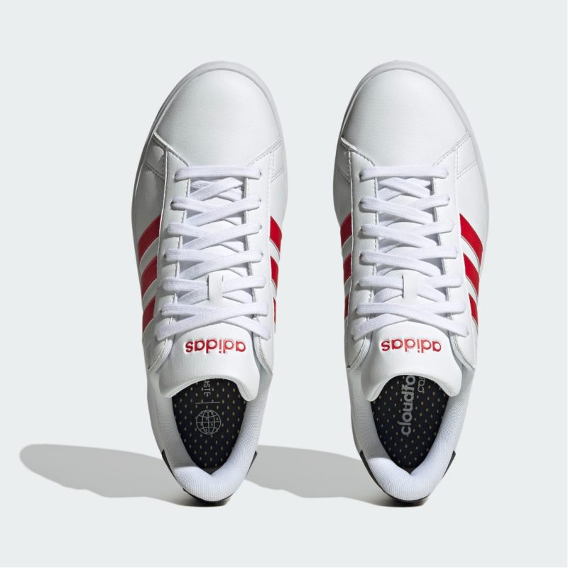 Adidas รองเท้าผ้าใบผู้ชาย Grand Court 2.0 | Cloud White/Better Scarlet/Core Black ( FZ6363 ) - Image 5