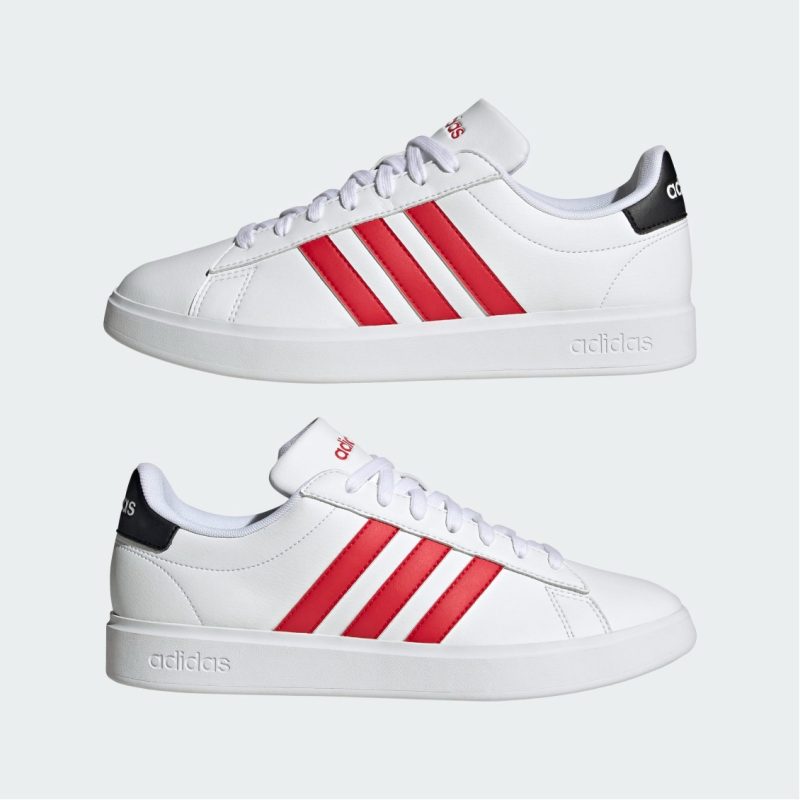 Adidas รองเท้าผ้าใบผู้ชาย Grand Court 2.0 | Cloud White/Better Scarlet/Core Black ( FZ6363 ) - Image 7