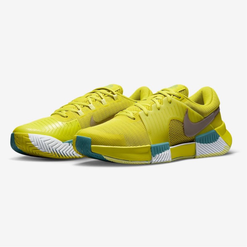 Nike รองเท้าเทนนิสผู้ชาย GP Challenge 1 Premium | High Voltage/Mineral Teal/Luminous Green/Cave Stone ( HF1173-300 ) - Image 5
