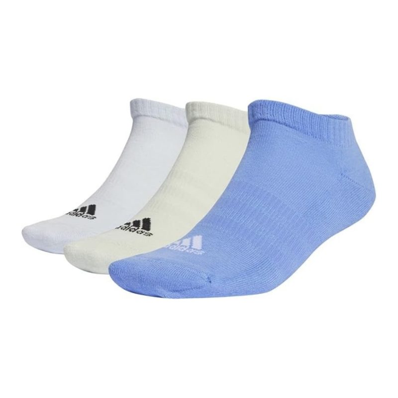 Adidas ถุงเท้า Cushioned Low-Cut Socks 3 Pairs | Blue Fusion/Linen Green/Halo Blue ( IC1334 )