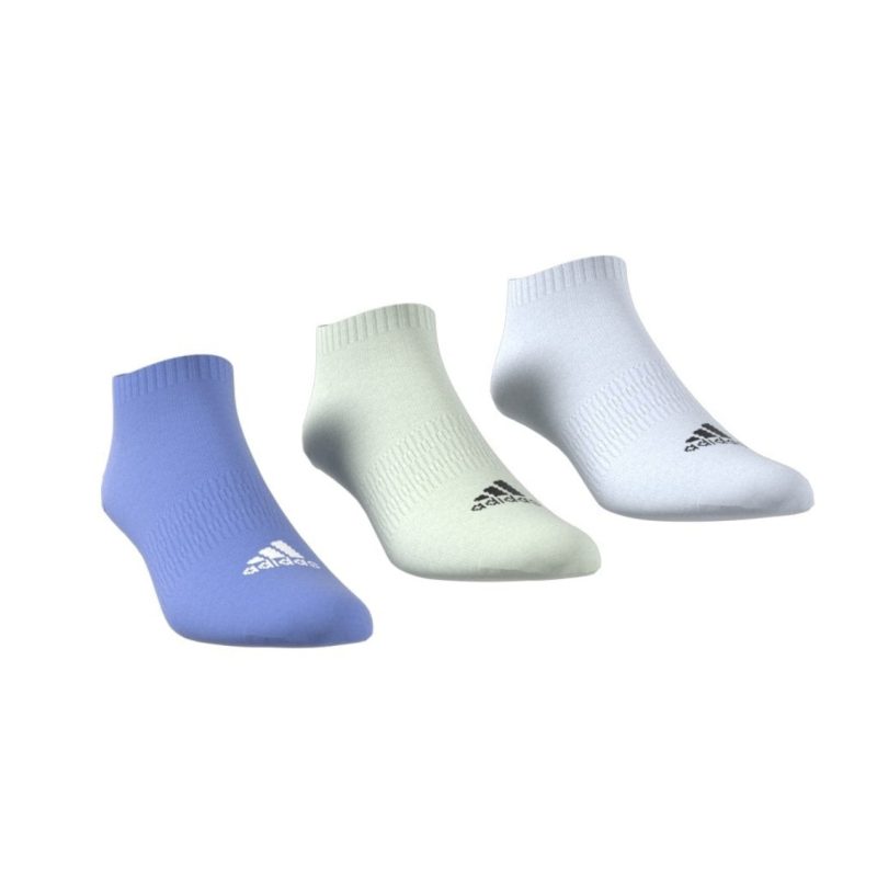 Adidas ถุงเท้า Cushioned Low-Cut Socks 3 Pairs | Blue Fusion/Linen Green/Halo Blue ( IC1334 ) - Image 2