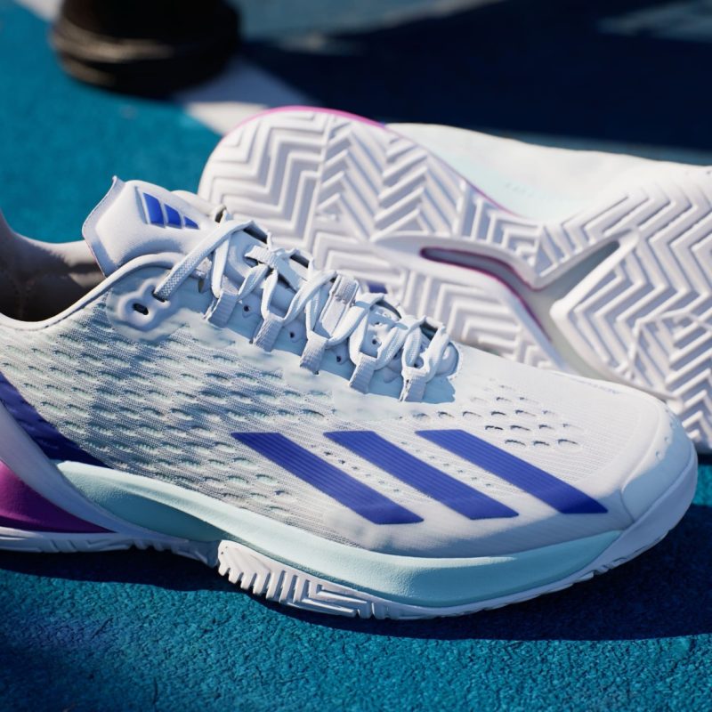 Adidas รองเท้าเทนนิสผู้ชาย Adizero Cybersonic | Cloud White / Lucid Blue / Semi Flash Aqua ( ID8562 ) - Image 8