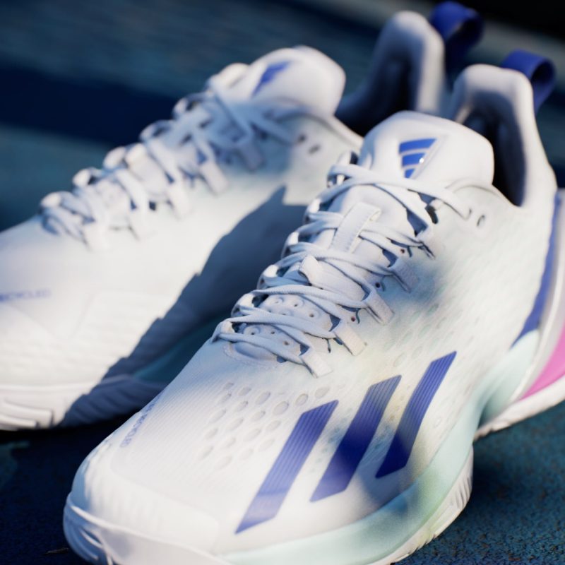 Adidas รองเท้าเทนนิสผู้ชาย Adizero Cybersonic | Cloud White / Lucid Blue / Semi Flash Aqua ( ID8562 ) - Image 9