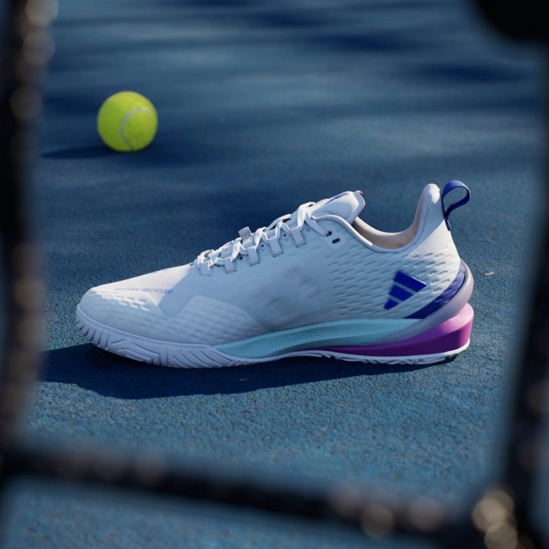 Adidas รองเท้าเทนนิสผู้ชาย Adizero Cybersonic | Cloud White / Lucid Blue / Semi Flash Aqua ( ID8562 ) - Image 5