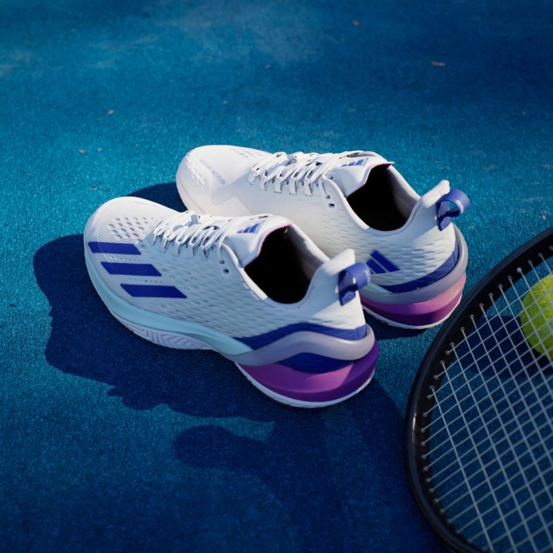 Adidas รองเท้าเทนนิสผู้ชาย Adizero Cybersonic | Cloud White / Lucid Blue / Semi Flash Aqua ( ID8562 ) - Image 7