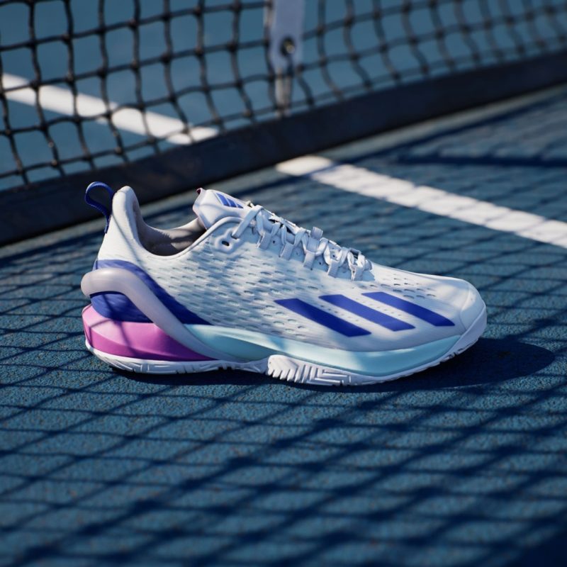 Adidas รองเท้าเทนนิสผู้ชาย Adizero Cybersonic | Cloud White / Lucid Blue / Semi Flash Aqua ( ID8562 ) - Image 2