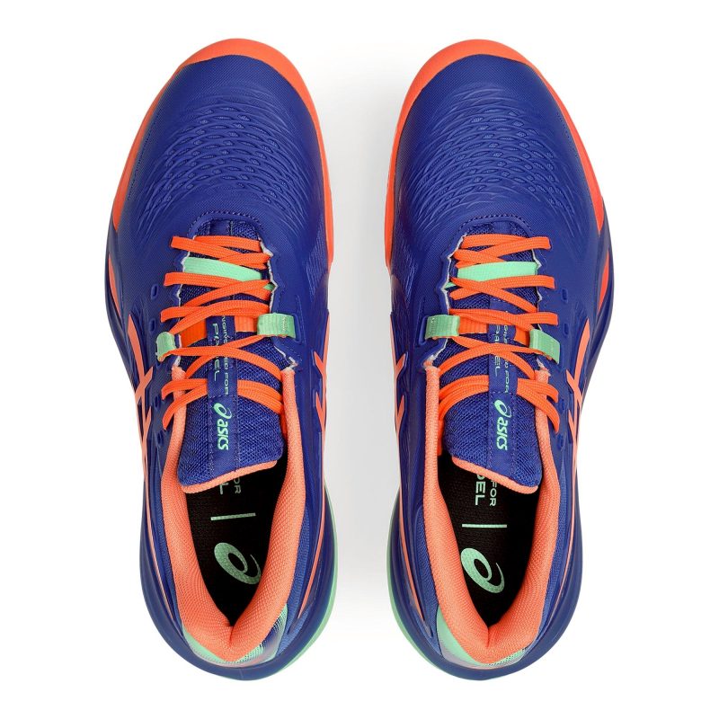 Asics รองเท้าเทนนิสผู้ชาย Gel-Resolution X Padel | Dark Cobalt/Vivid Coral ( 1041A492-402 ) - Image 8