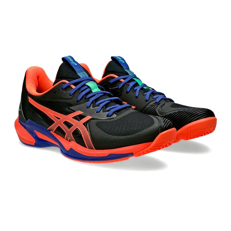 Asics รองเท้าเทนนิสผู้ชาย Solution Speed FF 3 Padel | Black/Vivid Coral ( 1041A496-001 ) - Image 2