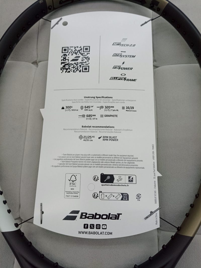 Babolat ไม้เทนนิส Pure Drive Wimbledon 2025 Tennis Racket G2 | Charcoal ( 101544 ) - Image 10