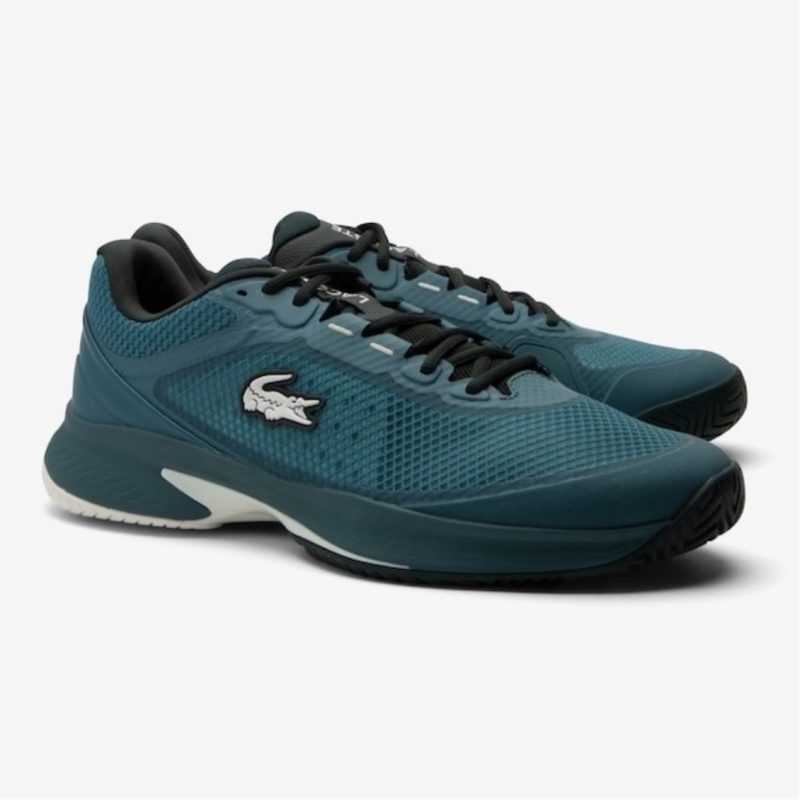 Lacoste รองเท้าเทนนิสผู้ชาย Tech Point SMA Textile Tennis Shoes | Dark Green / Off White ( 747SMA00351X3 ) - Image 2