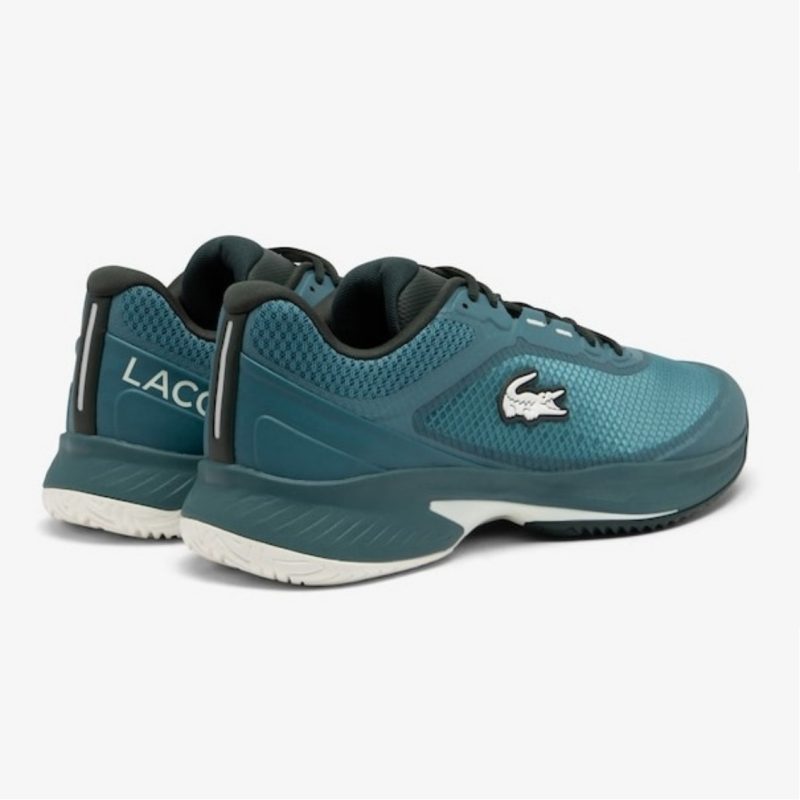 Lacoste รองเท้าเทนนิสผู้ชาย Tech Point SMA Textile Tennis Shoes | Dark Green / Off White ( 747SMA00351X3 ) - Image 3