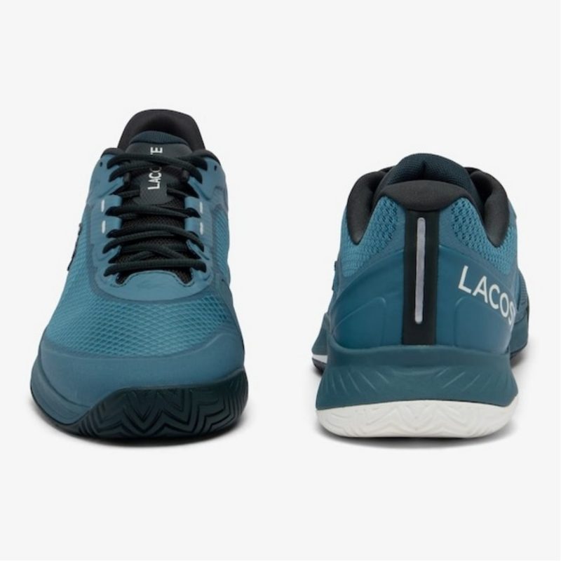 Lacoste รองเท้าเทนนิสผู้ชาย Tech Point SMA Textile Tennis Shoes | Dark Green / Off White ( 747SMA00351X3 ) - Image 5